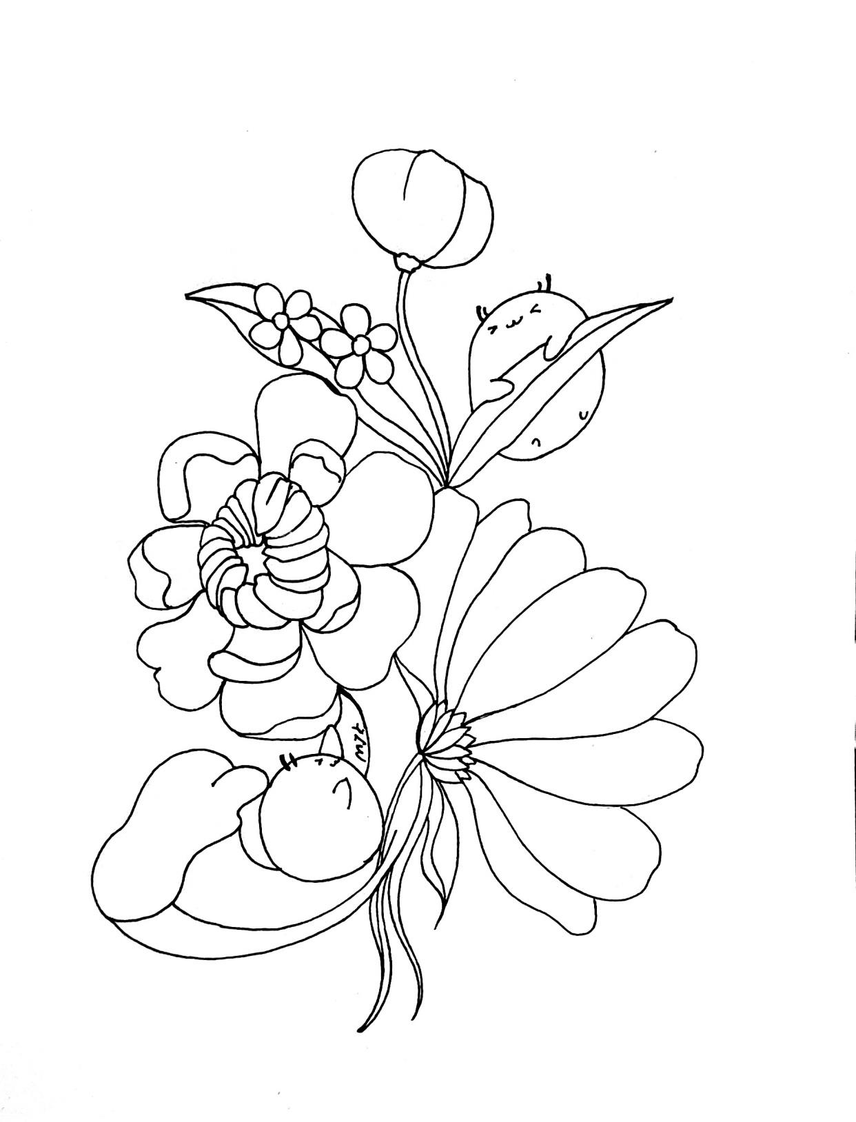 简单的线条画出好看的花,越画越开心!|线条画|中性笔|铅笔_新浪新闻