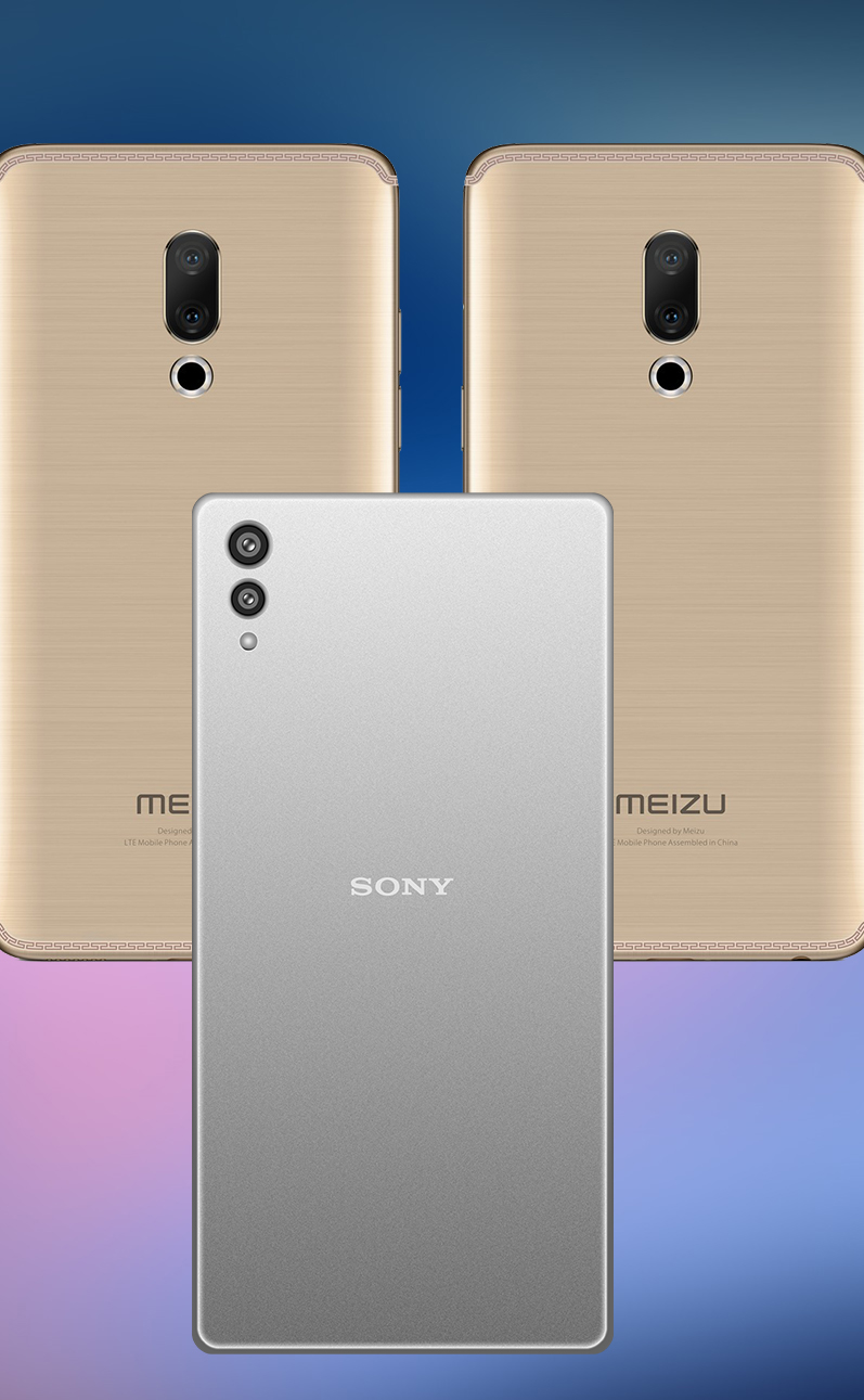 全面屏,概念版索尼xz3p,对比魅族15