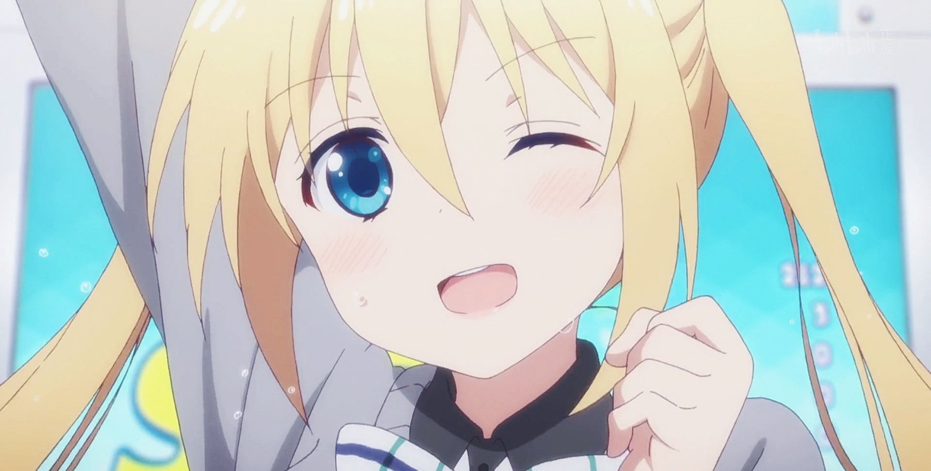 自截萌系女生动漫头像 拥有金发双马尾的日向夏帆