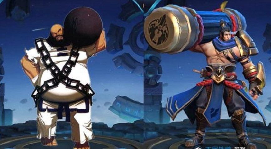 我们看看原皮肤这造型与镇元斋完全一样啊.而且手里都拿着酒葫芦.