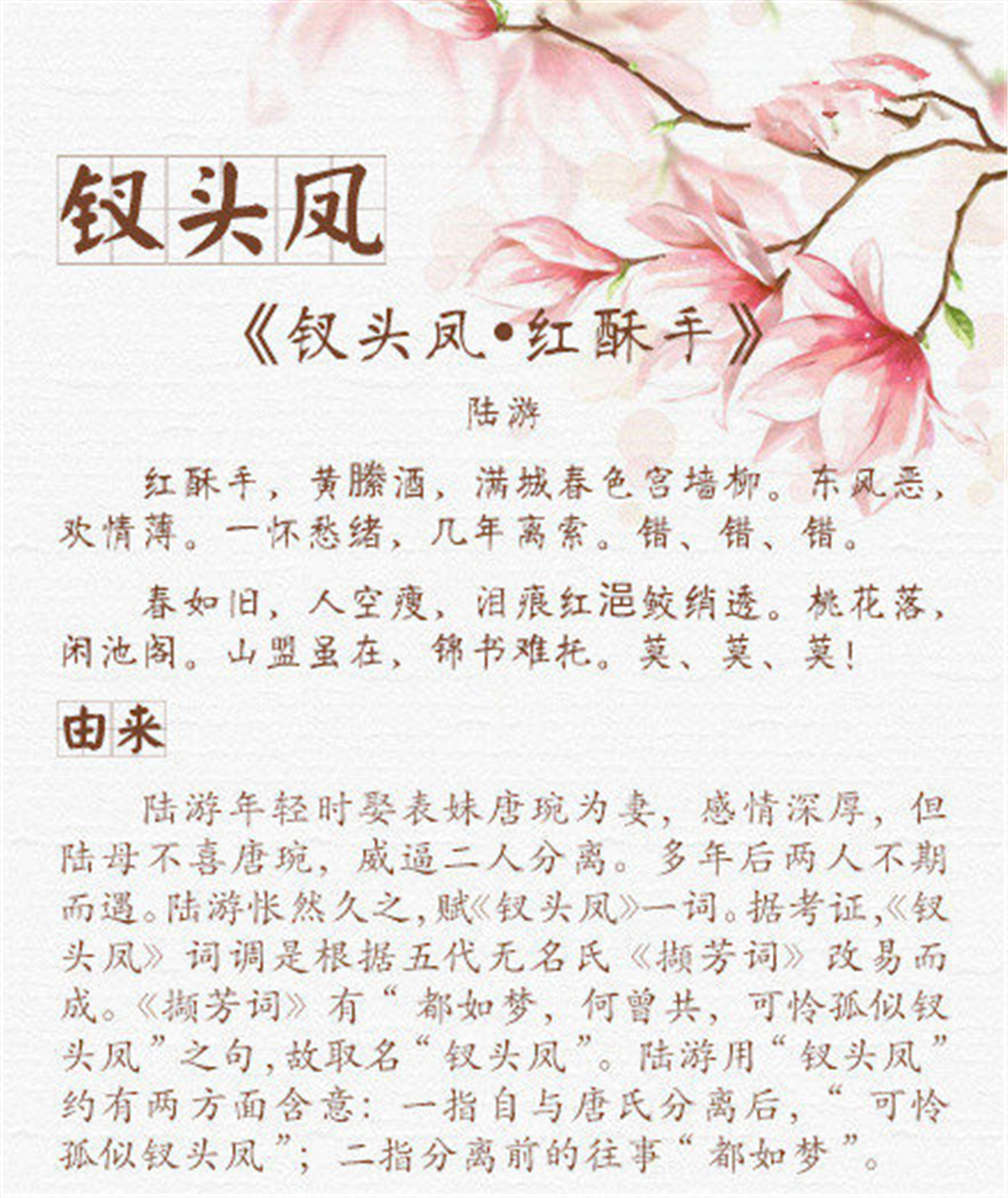 12大经典词牌名是怎么来的?|雨霖铃|杨贵妃|语文|柳永|念奴娇_新浪新闻