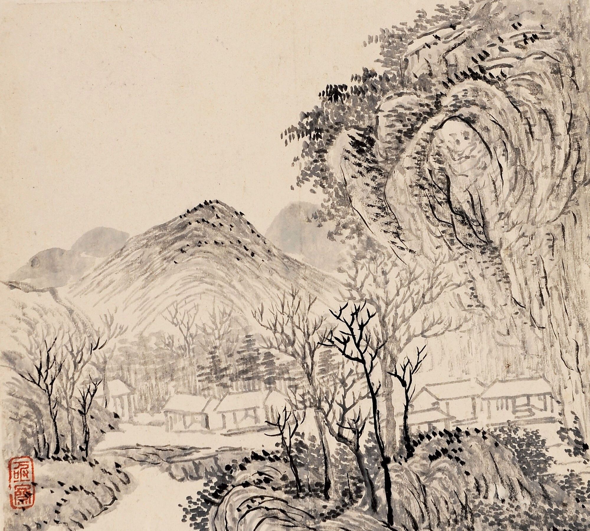 水墨画 蓬莱山 水墨画 蓬莱山
