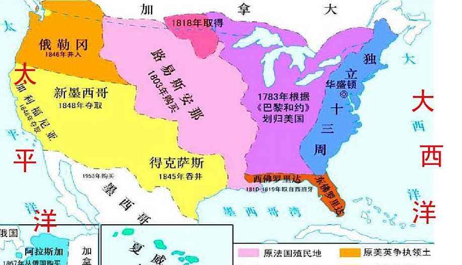 拿破仑崛起的时候,由于和英国打仗,拿破仑无暇顾及在北美洲的殖民地