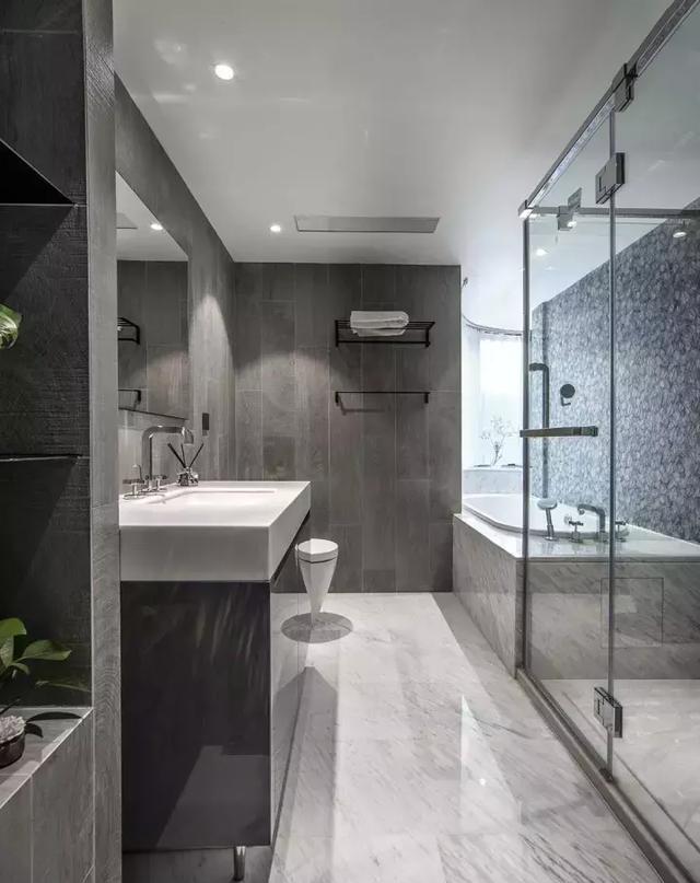 用大理石装饰的厨卫空间，简直就是家居装修中的艺术品