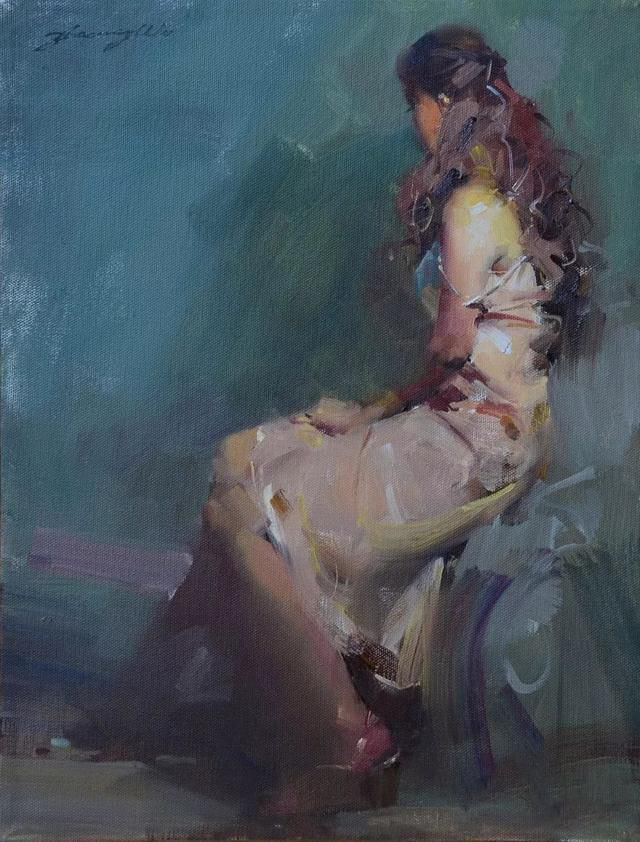 国人油画大师-吴兆铭,光影下的美女人体,若隐若现,千娇百媚