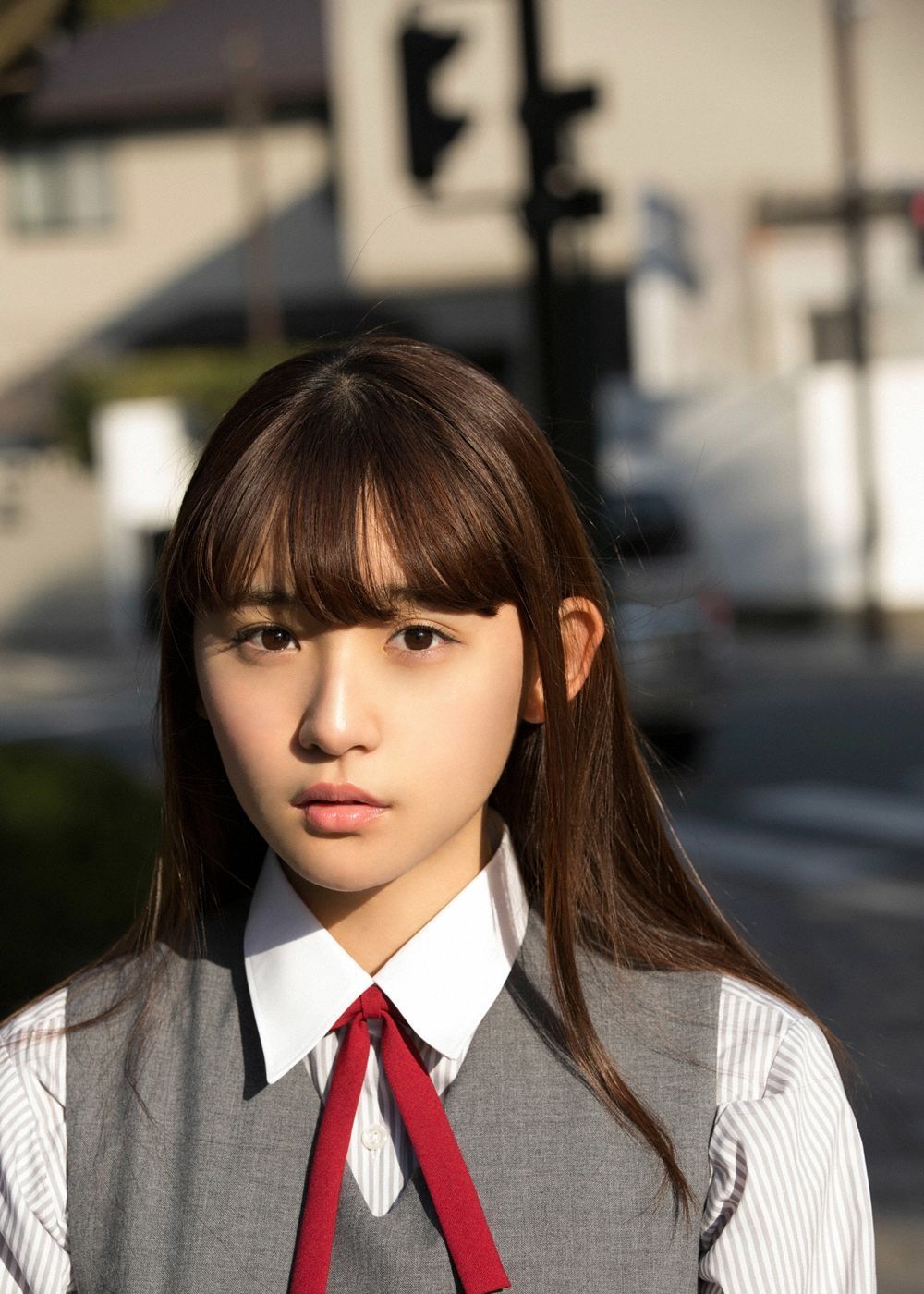 街拍:亭亭玉立的jk制服美少女,少女你比风景更美|美少女|街拍|制服