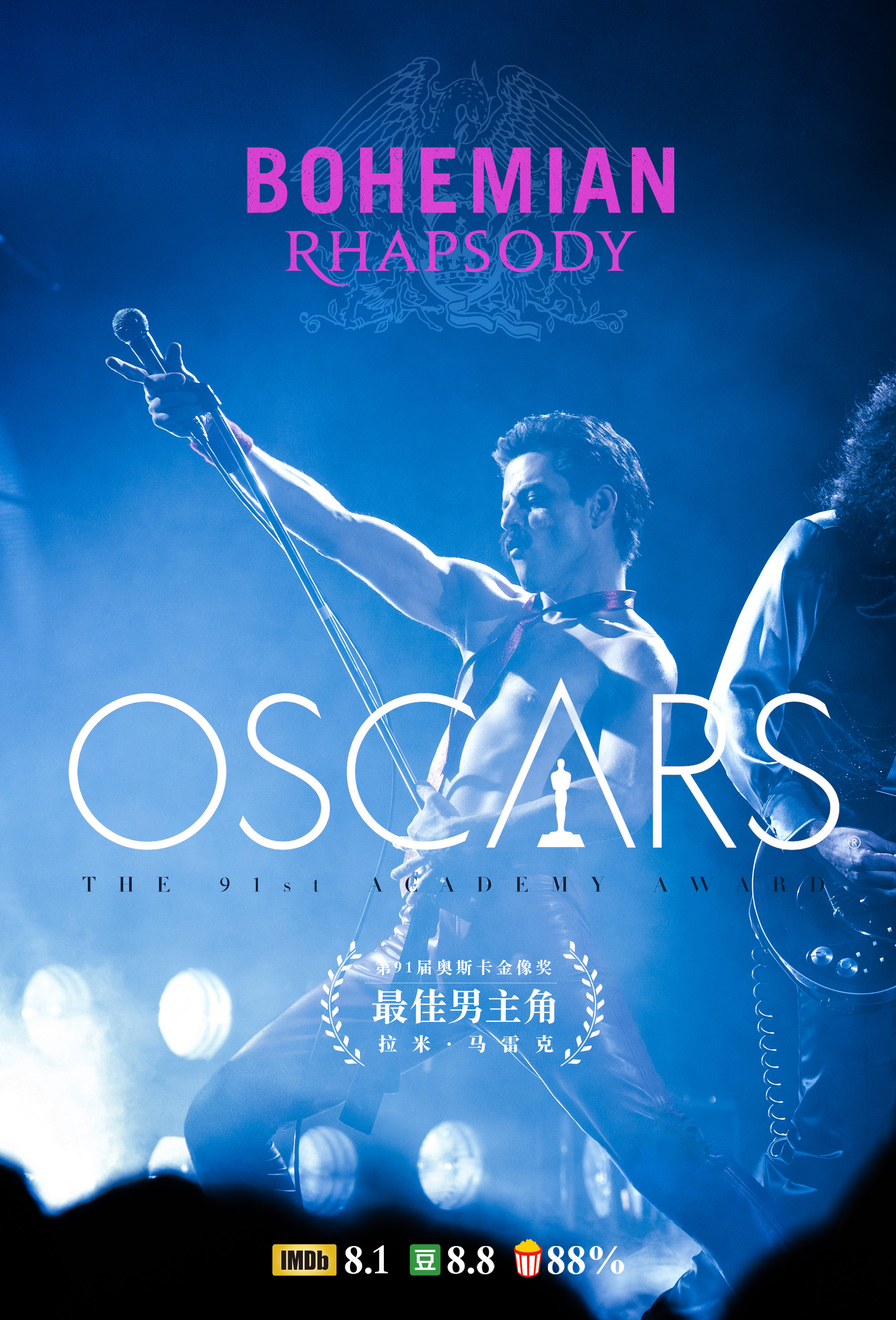 《波西米亚狂想曲》获奥斯卡4项大奖,皇后乐队颁奖典礼燃爆现场