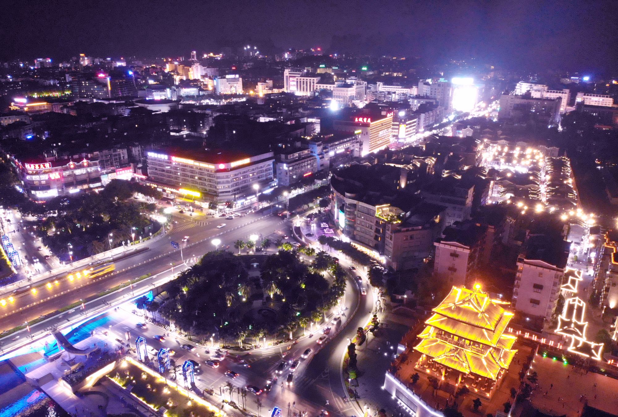 桂林市中心绝版夜景