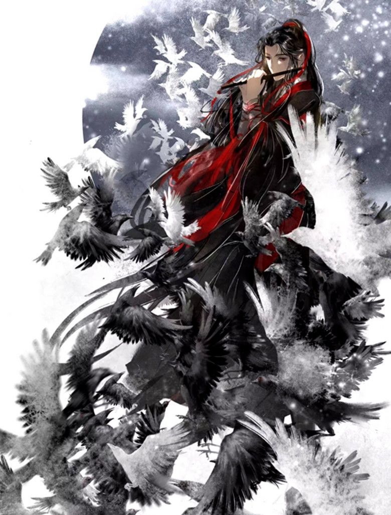 魔道祖师古风壁纸:你言今朝似旧月,我鲜衣怒马,把红妆你娶!