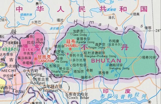 1772年,英国东印度公司入侵不丹,不丹被迫成为英国的保护地.