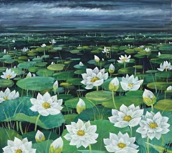 花若盛开 清风自来,一品青莲,林风眠作品欣赏