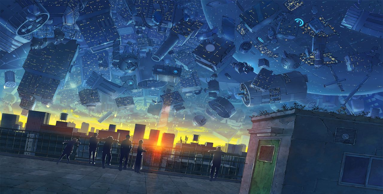 手绘动漫风景壁纸欣赏一位风景画师日本画师的插画作品