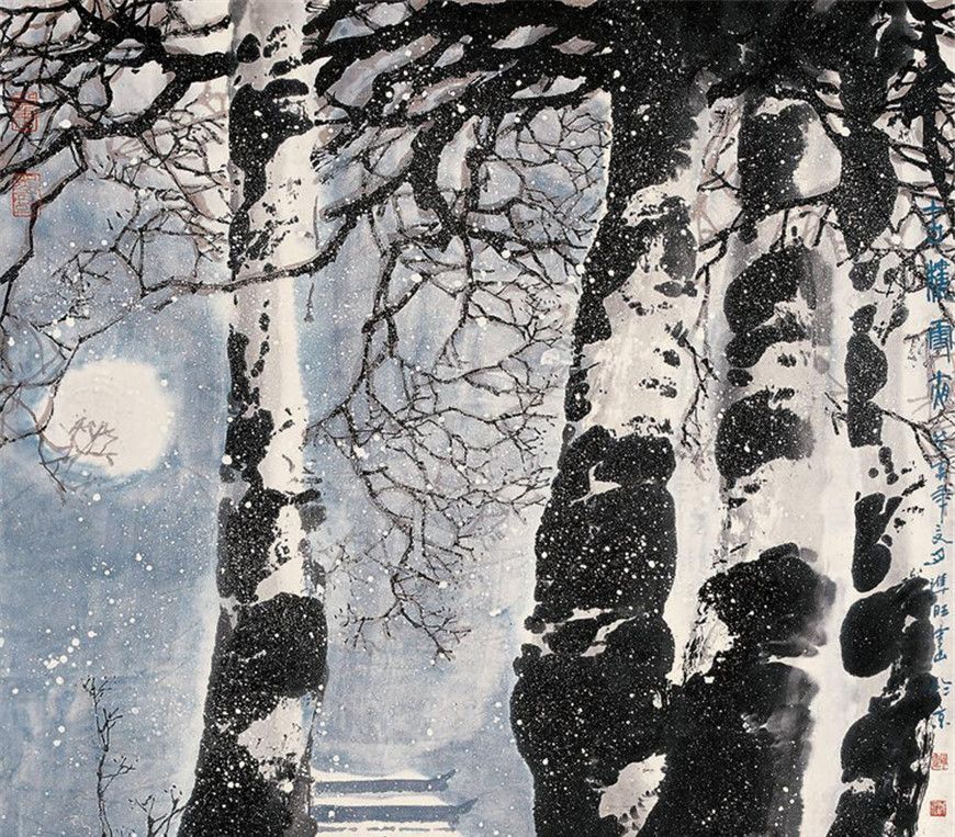当代画家赵准旺水墨风景画作品欣赏