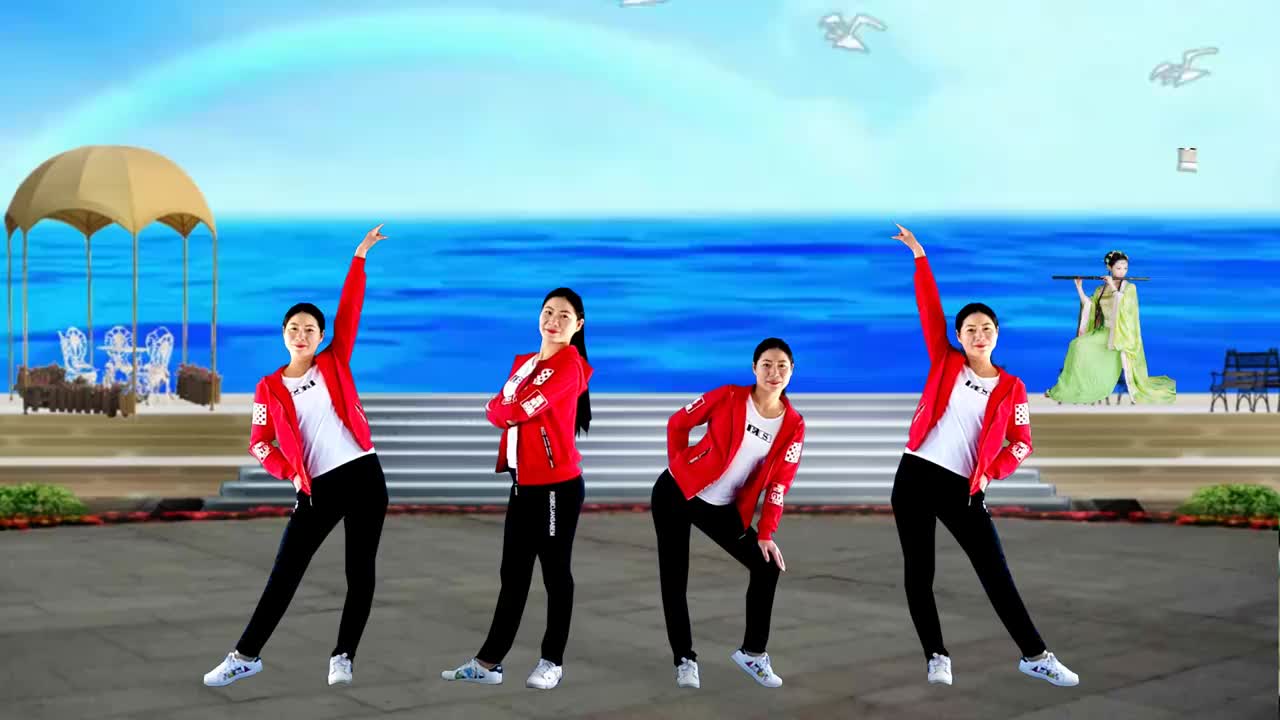 广场舞《情歌对唱》动感拽步舞简单好看又好学