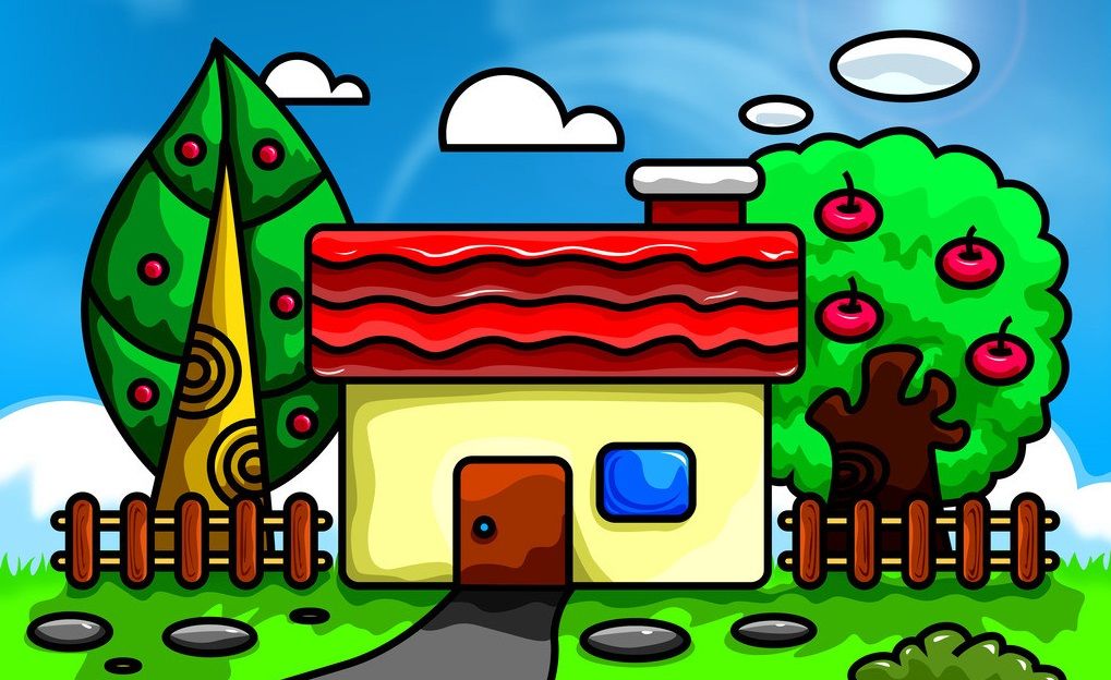 插画一组简单儿童画色彩缤纷艳丽这就是孩子眼中的世界