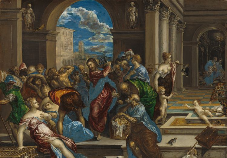 埃尔·格列柯《基督洁净圣殿》西班牙幻想风格主义圣经