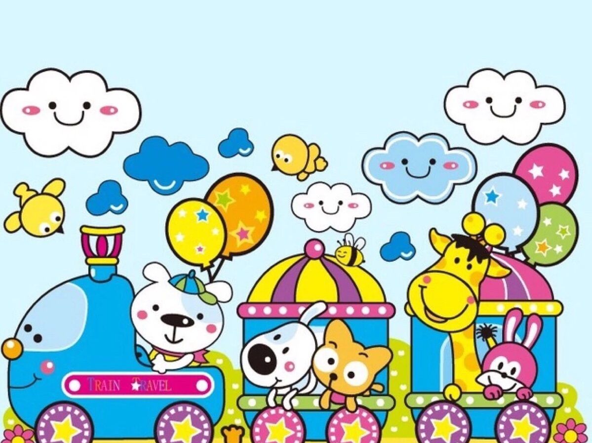 插画一组简单儿童画色彩缤纷艳丽这就是孩子眼中的世界