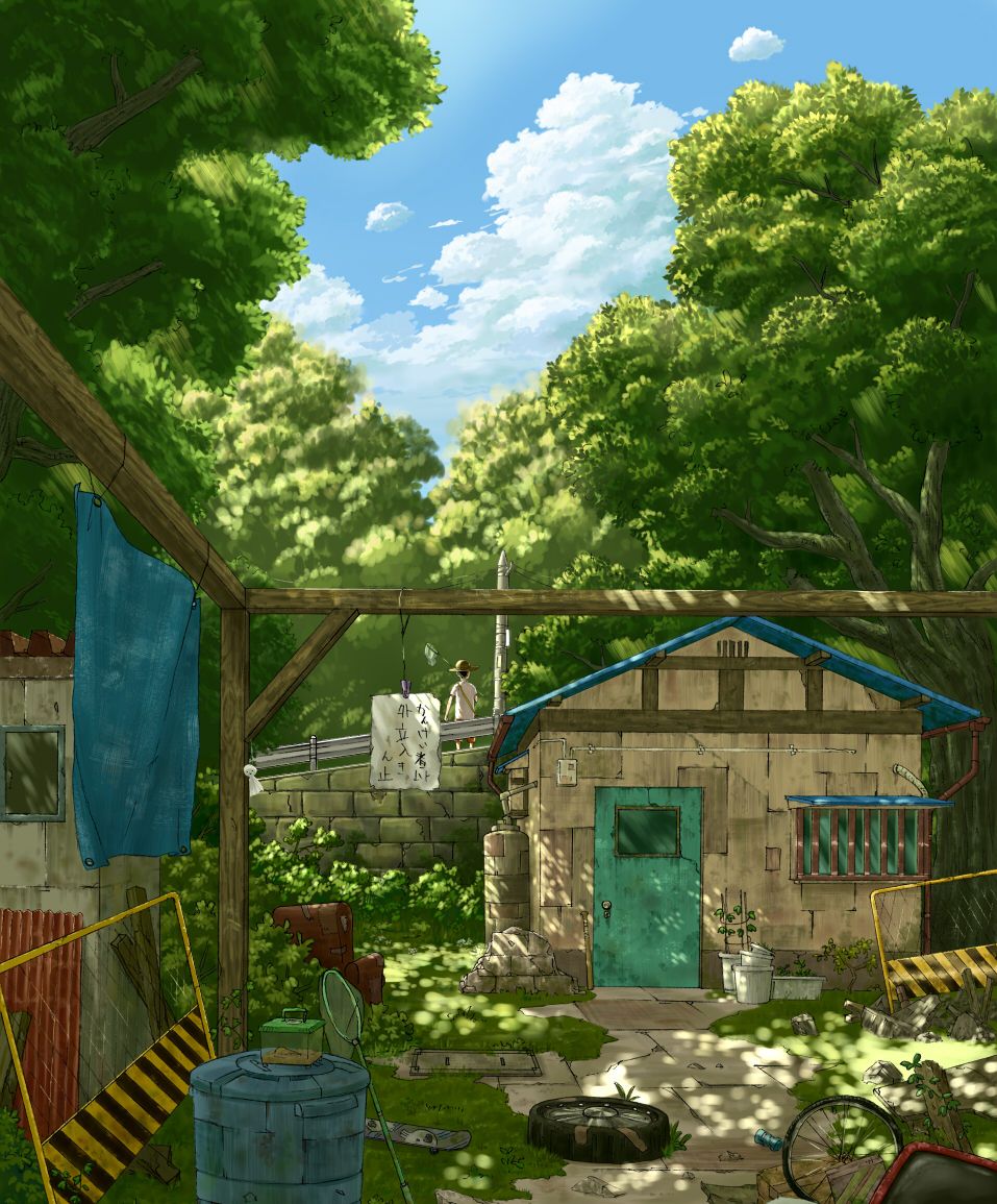 手绘动漫风景壁纸欣赏一位风景画师日本画师的插画作品