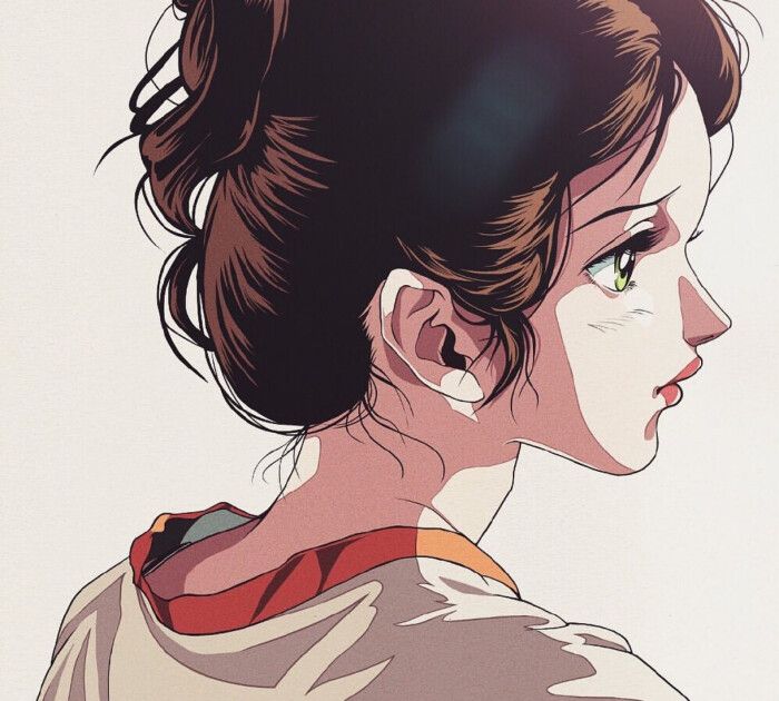 日漫怀旧风,画风超出色的人物头像插画!色彩绚烂,张张好看