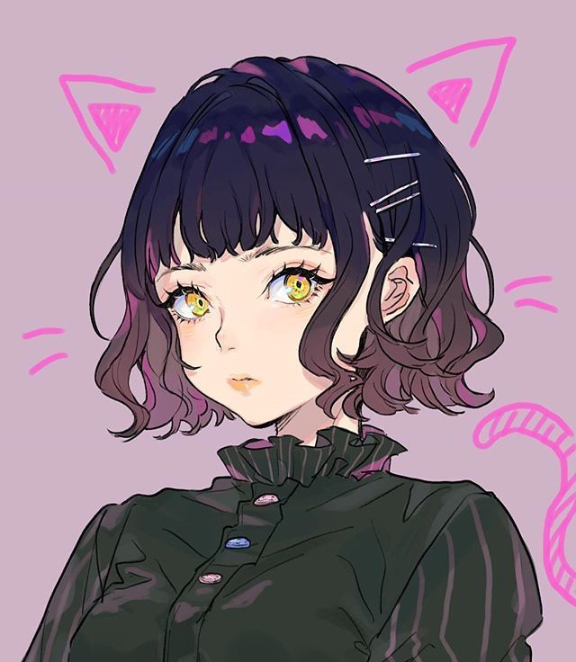 板绘人物插画,可爱的动漫美少女,超好看|插画|美少女|人物_新浪新闻