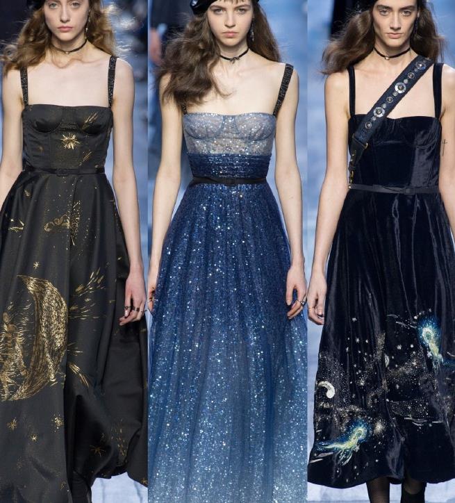 迪奥二次元少女t台:繁星水晶,浩瀚星辰,极光星空裙有多惊艳!