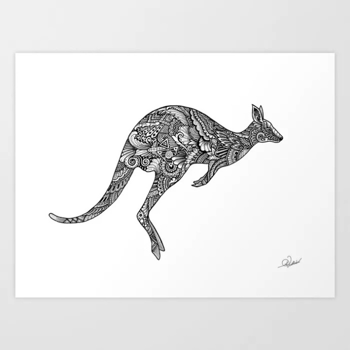 一组可爱动物的黑白线描,一起画起来吧