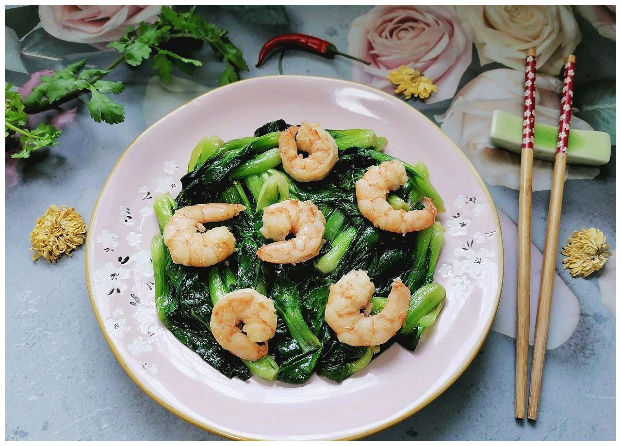 人人能开小吃店油菜炒虾仁