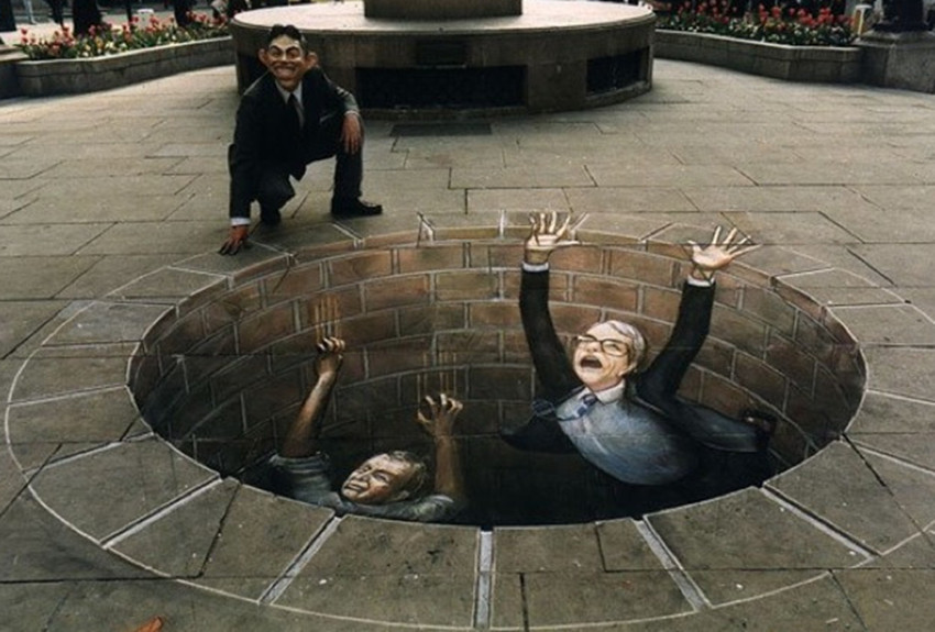 国外街头的3d画,以假乱真,最后一张最紧张