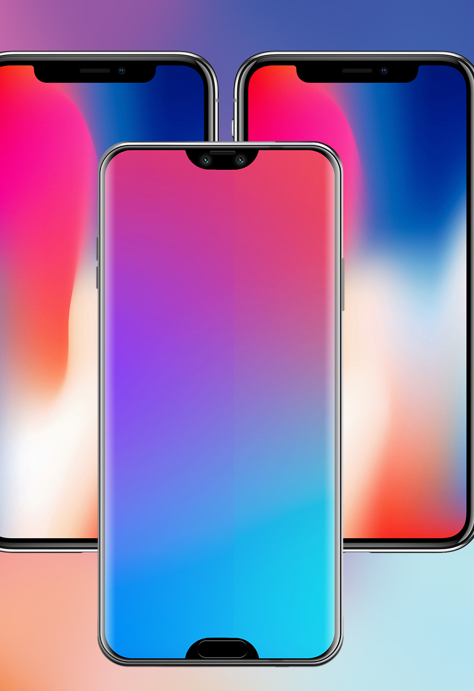 双刘海的概念版lg v40和iphone x的屏幕尺寸是5.8英寸和5.84英寸.