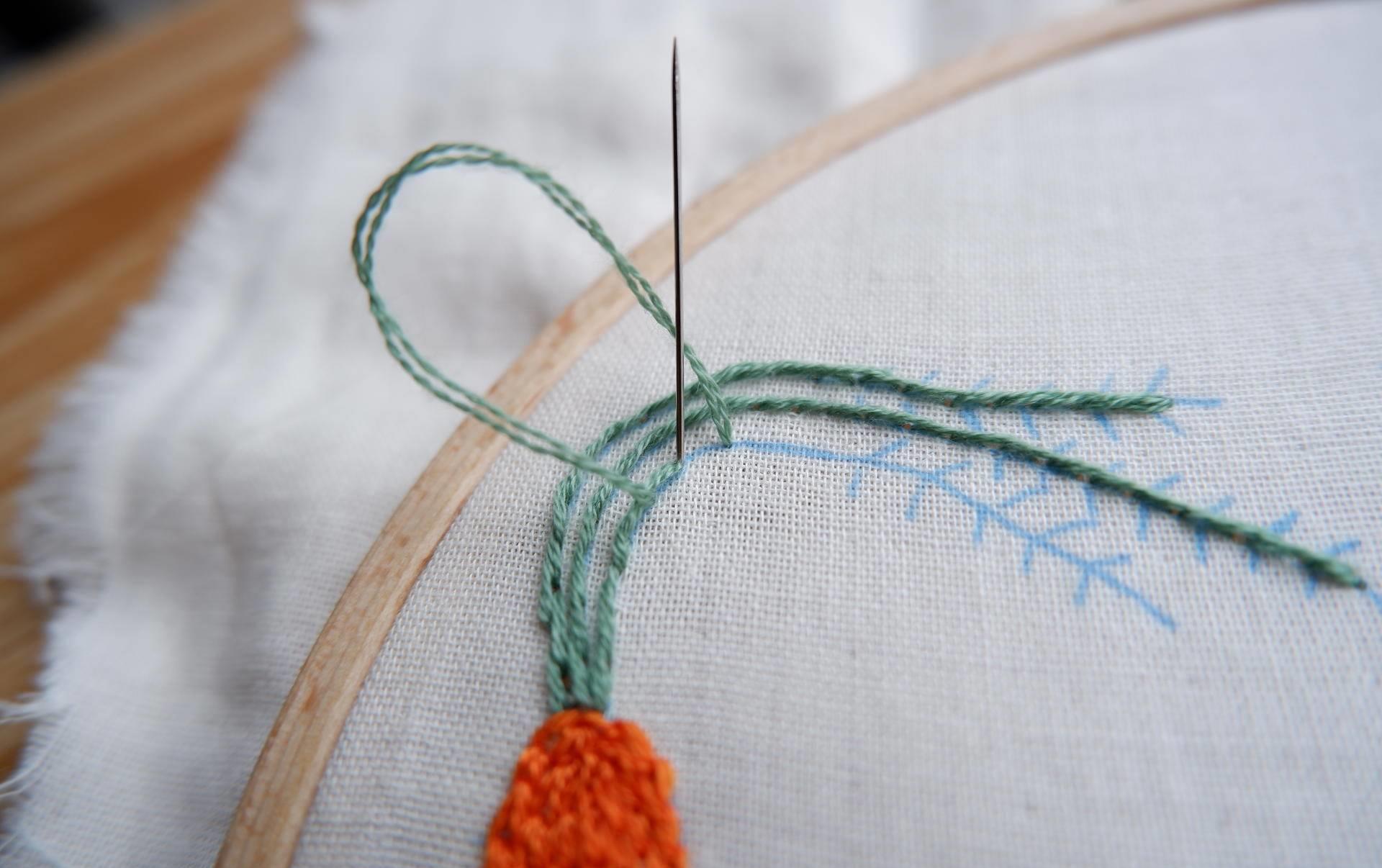 可盐可甜的水果小刺绣,橘色的c位担当——胡萝卜小刺绣教程