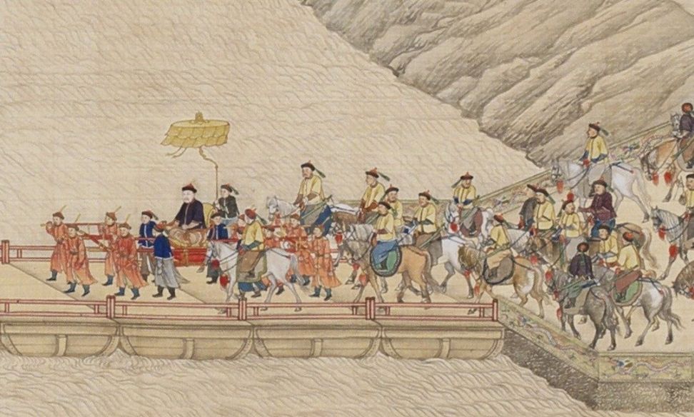 趣解乾隆南巡图,身穿黄马褂的大内侍卫其实都是提笼遛鸟的纨绔!