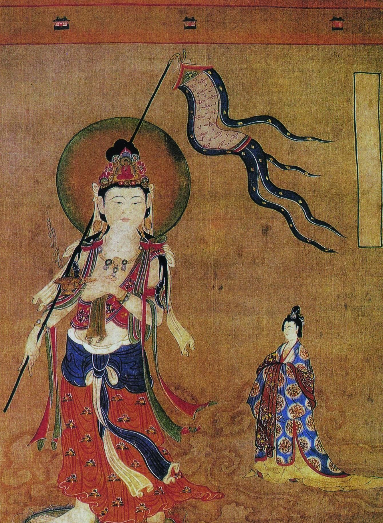 晚唐壁画:宋国夫人出行图中的乐队,甘肃敦煌莫高窟