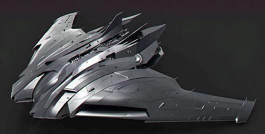 未来科幻飞机——逼真的3d概念模型