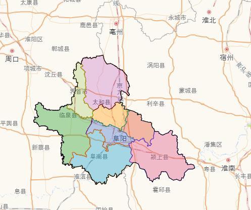 中国行政区划安徽省阜阳市