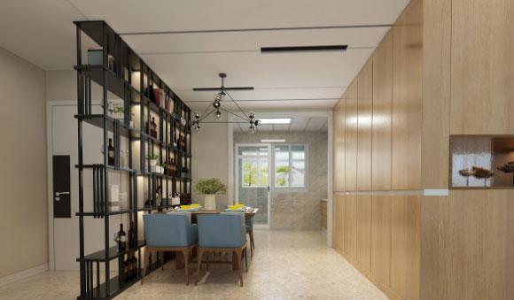 现代简约风格三房装修效果图，石材木材搭配的极简生活空间！