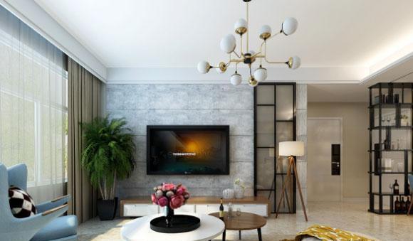 现代简约风格三房装修效果图，石材木材搭配的极简生活空间！