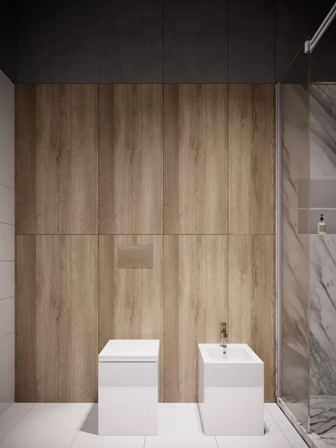 装修公司案例｜60㎡轻奢公寓设计，镜面屏风让客厅更显大！