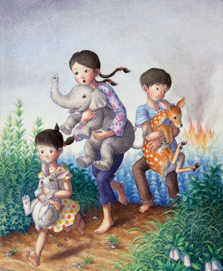 插画:嬉闹欢笑的童年,深深浅浅的印痕,都是回忆里最美的风景