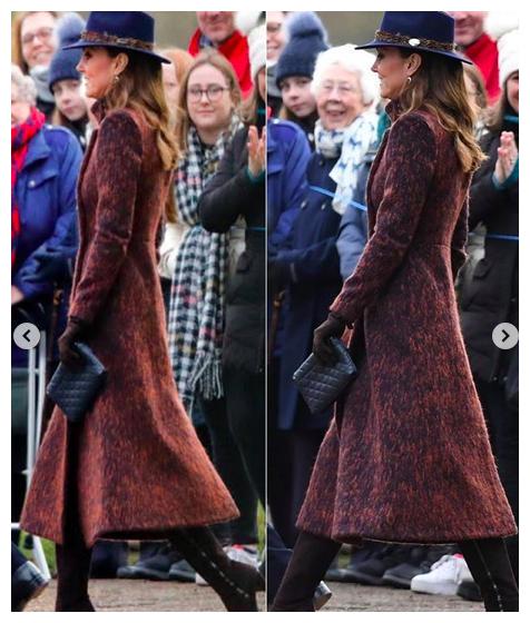 凯特王妃开年首秀改走帅美风格,一顶绅士帽打造冬季着装酷帅风