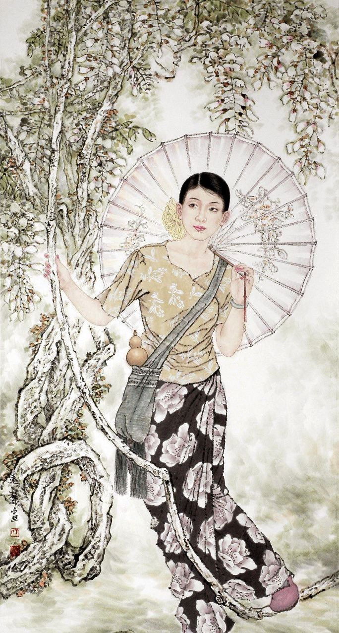 精细唯美,文雅脱俗,王远声人物画作品欣赏_新浪新闻