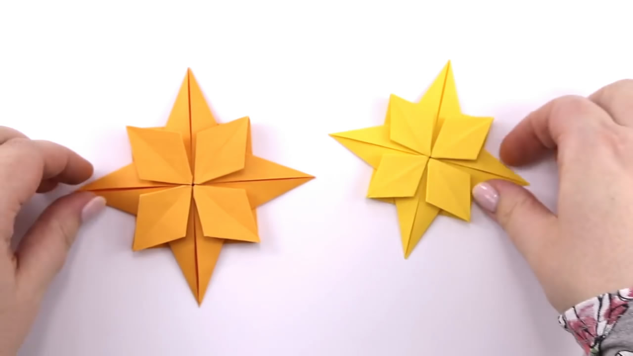 指南针玫瑰星折纸步骤很简单新手也能很快学会图解