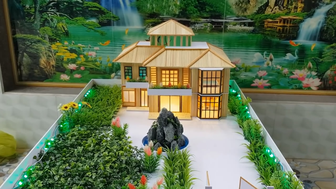 豪华的别墅模型,看看手工达人是如何制作的,创意十足(图解)