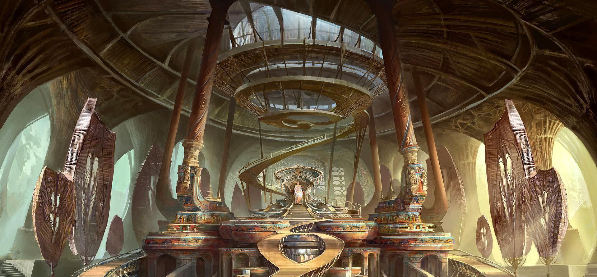 游戏原画场景概念设计图游戏原画场景概念设计图祭祀财政中心战士市政