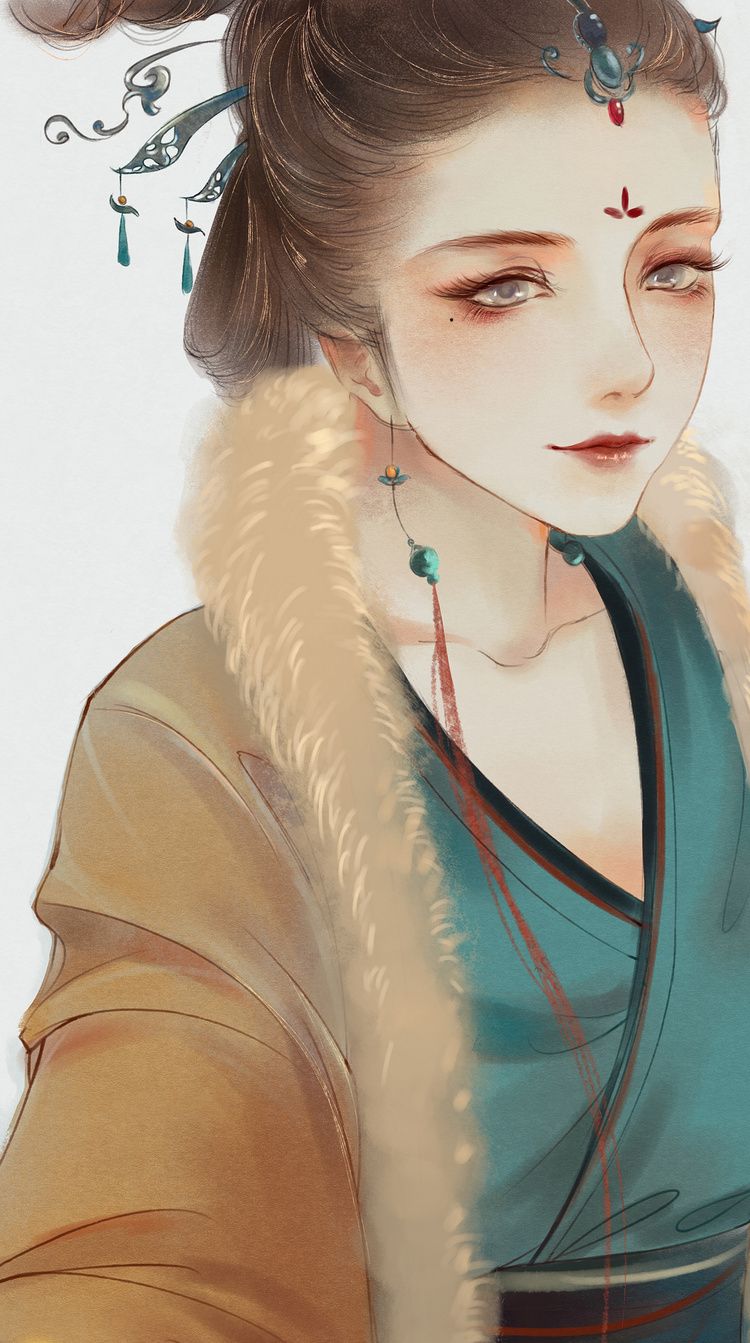 古风手绘倾城倾国美女子壁纸,芙蓉花暖醉人心,美人容颜倾天下!