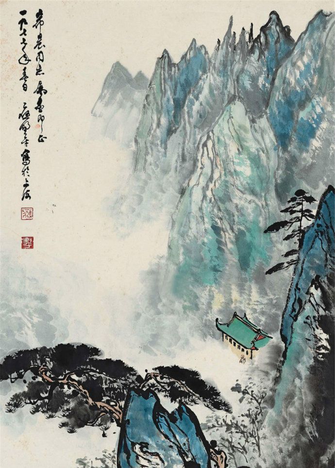 格调清新明快,画面气韵生动,海派名家应野平山水画作品欣赏