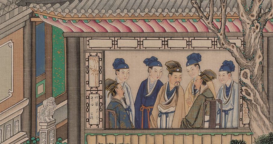 36年工笔绘红楼11:王熙凤协理宁国府,她身后那幅画好讽刺