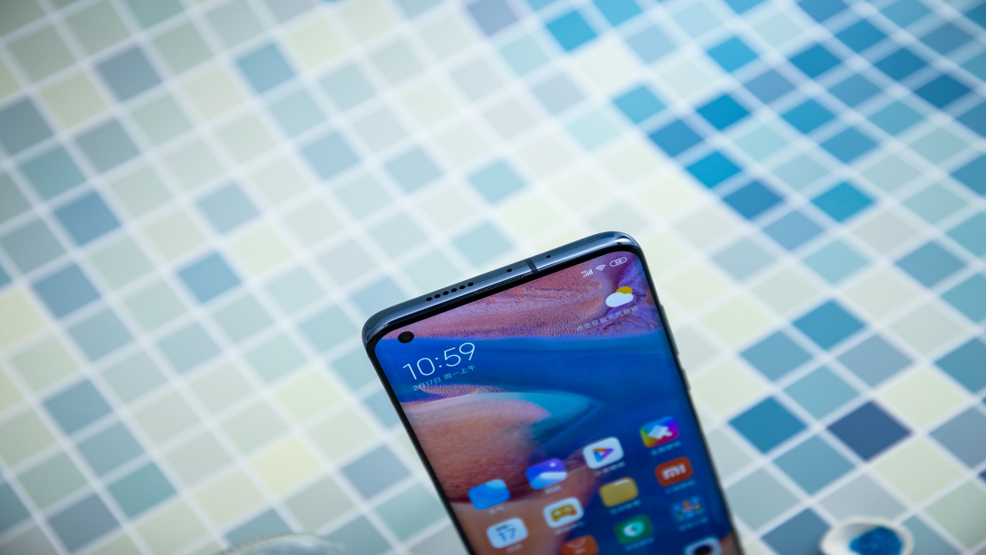 小米10pro图赏星空蓝配色配上夏日风更加清新