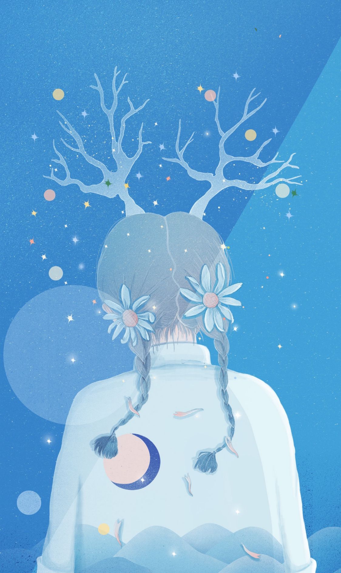 蓝色精美手机壁纸 正在消失的人们