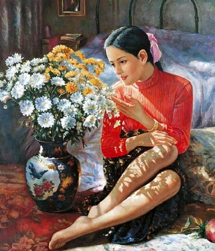 清新唯美色彩饱满关则驹10幅女性人物油画欣赏