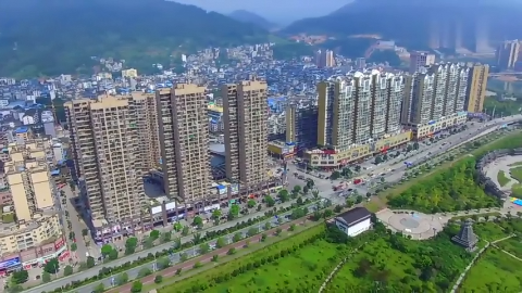 航拍贵州榕江县城全景这里高楼真的很多很具有发展潜力的城市